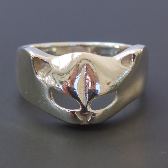 Sterling Silver Cat Mask Ring – Open Eyes, Size 5.5, 3.45 g - Picture 9 of 13